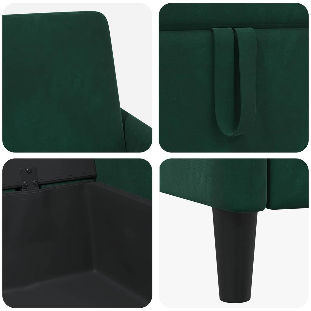 Sofa Set with Storage 2 pcs Dark Green Polyester