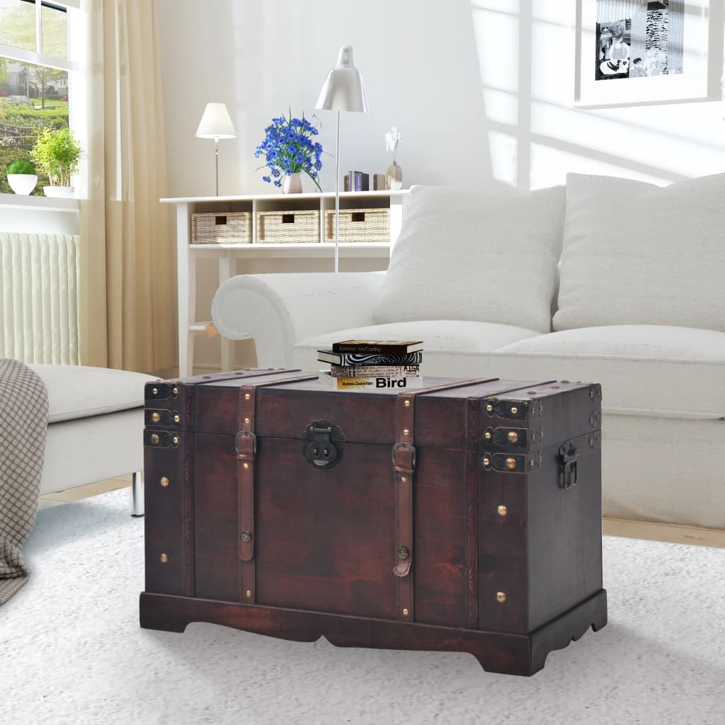 Vintage Treasure Chest Wood 66 X 38 X 40 Cm