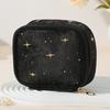 Velvet Small Cosmetic Case Women Travel Makeup Bag Star Pattern Cosmetic Bag Zippered Pouch for Lipstick Sanitary Napkin Storage