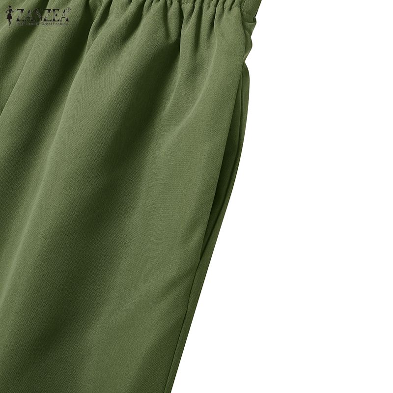 ZANZEA Women Half Sleeve Blouse and Pants Casual Two Piece Suit Sets