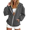 Women's Lined Hooded Sweatshirt with Pockets, Loose Fit Casual Cardigan for Everyday Comfort
