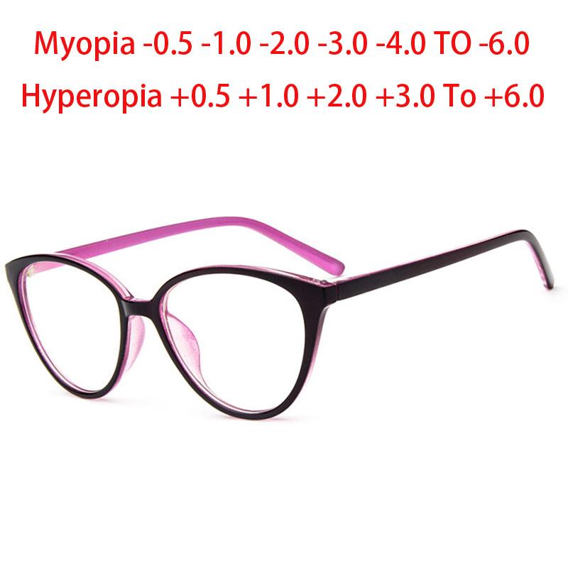 Retra Cat Eye Frame Clear Lens Glasses Ultra Light Myopia Nerd Spectacles Degree 0 to -6 0 Stylish Vision Correction