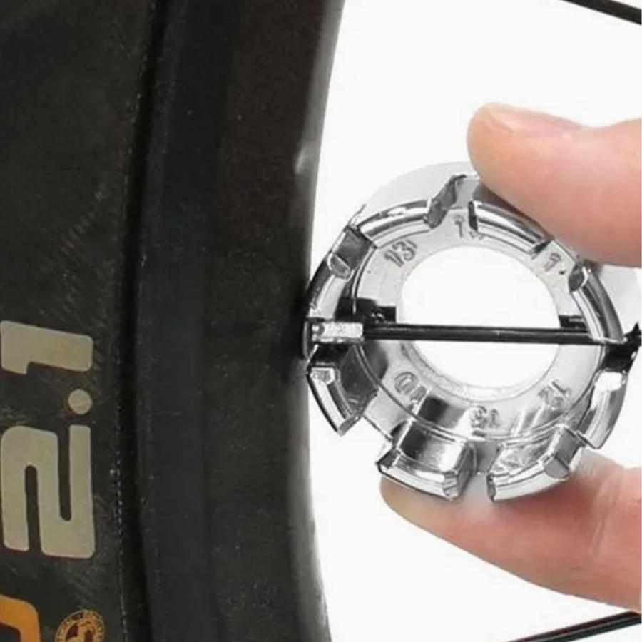 8 in 1 Bicycle Spoke Wrench Tool, Steel Spoke Nipple Key for Wheel Truing Fit for Road Bike MTB Mountain Bicycle Maintenance