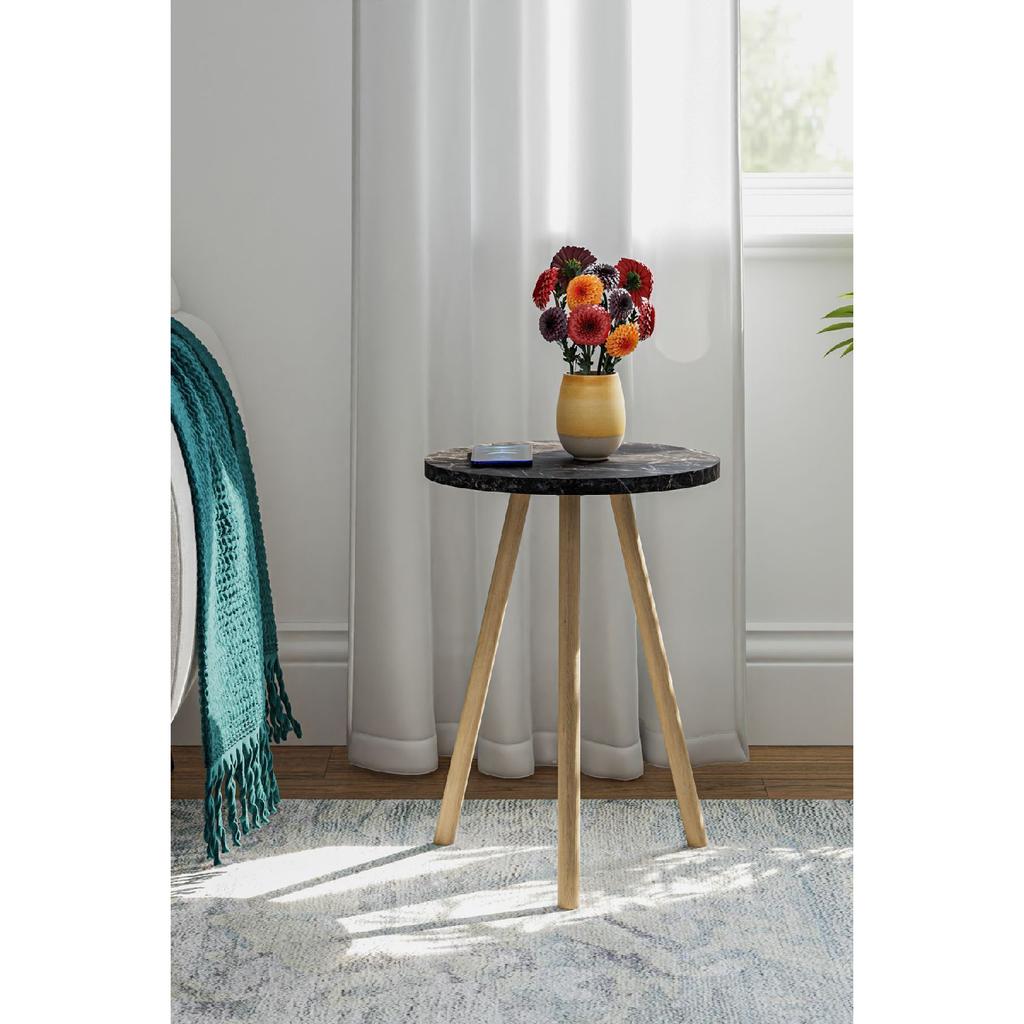 Round Side Coffee Table Single Nesting Coffee Table With Wooden Legs