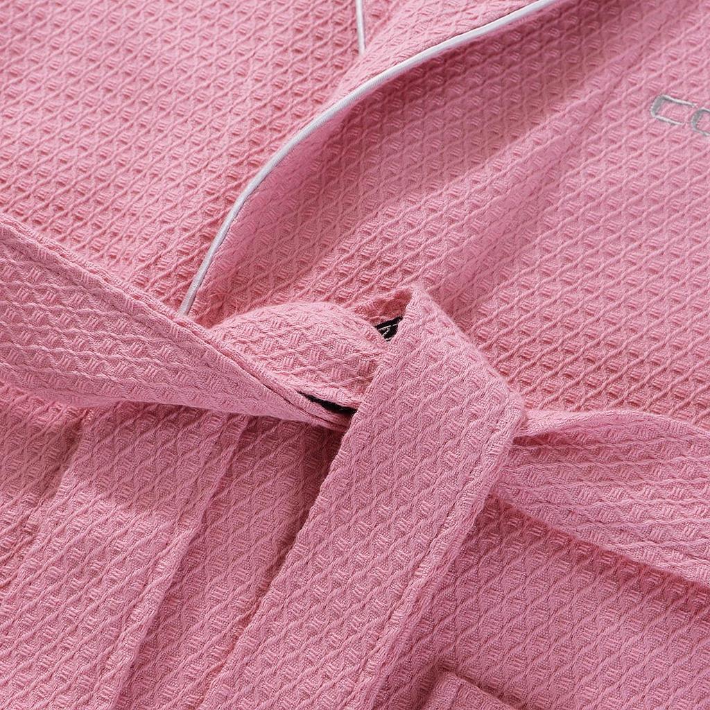 Unisex Waffle Cotton Bathrobe - Lightweight Summer Loungewear