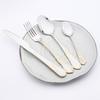 16Pcs Vintage Carved Gold Cutlery Set Western Stainless Steel Dinnerware 4 Colors Flatware Spoon Knife Fork Tableware Kitchen Silverware