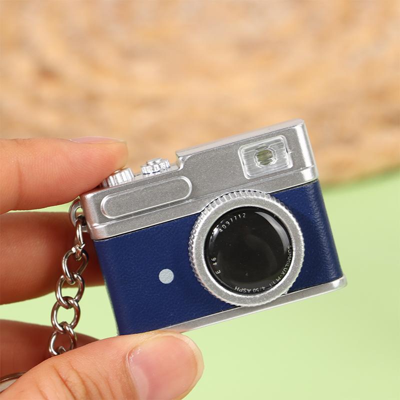 Mini Camera Keychain Dollhouse Slr Camera Model W/Shutter Flash Camera Keyring Bag Pendant Necklace Pendant Doll Dress Up Toy
