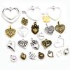 New Fashion Antique Silver Plated Bronze Heart Chrams Metal Alloy Pendant Charms for DIY Neckalce Jewelry Making Findings