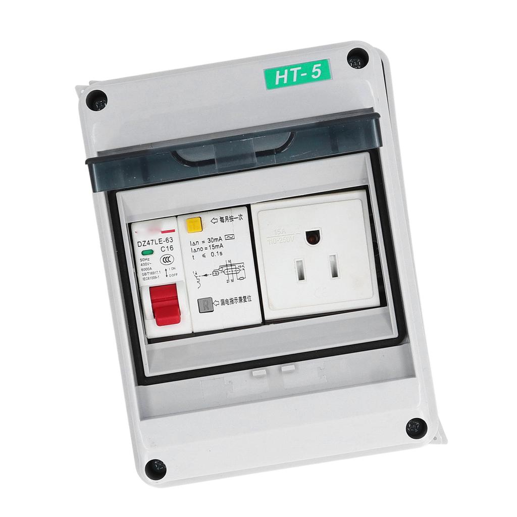 Distribution Box 1 Way 15A IP65 Waterproof Circuit Breaker Protection Case 110‑250VAC US Plug for In
