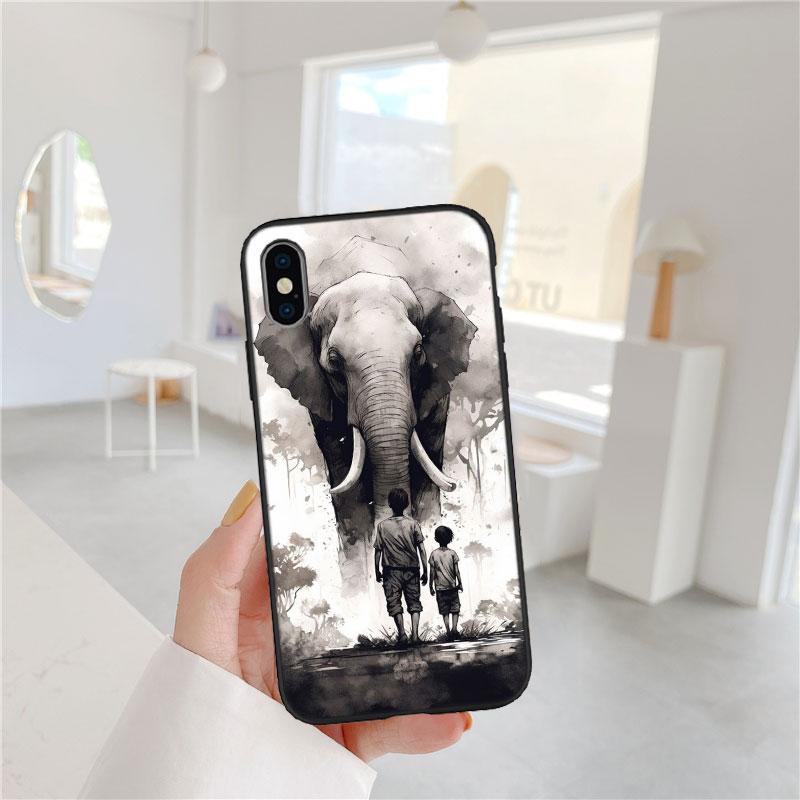 QT3 Animal Elephant Phone Case for Samsung Galaxy A05 A05S A12 A13 A15 A33 A53 A73 M15E M55 S10 S10E S20 Ultra Lite Plus Fe