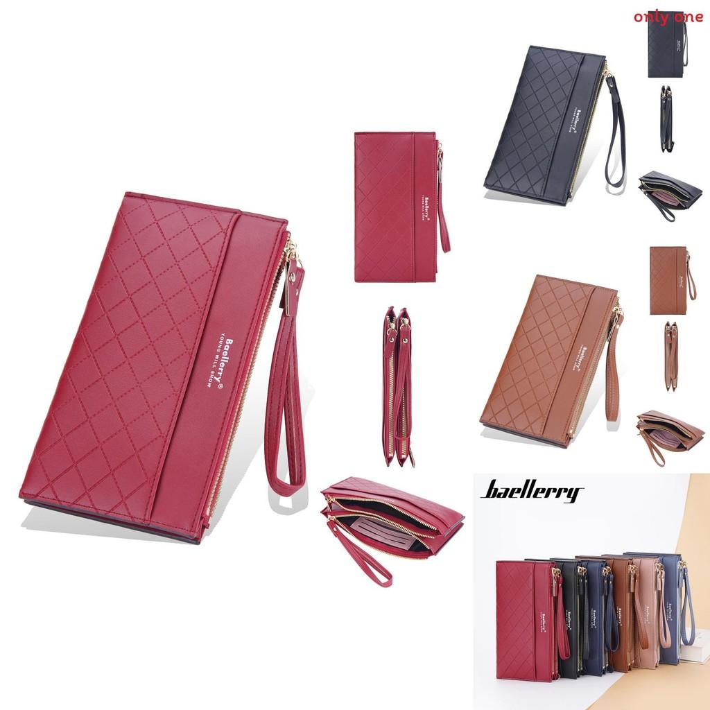 Pu Leather Ladies Wallet With Zipper Long Purse For Daily Use And Water Resistance