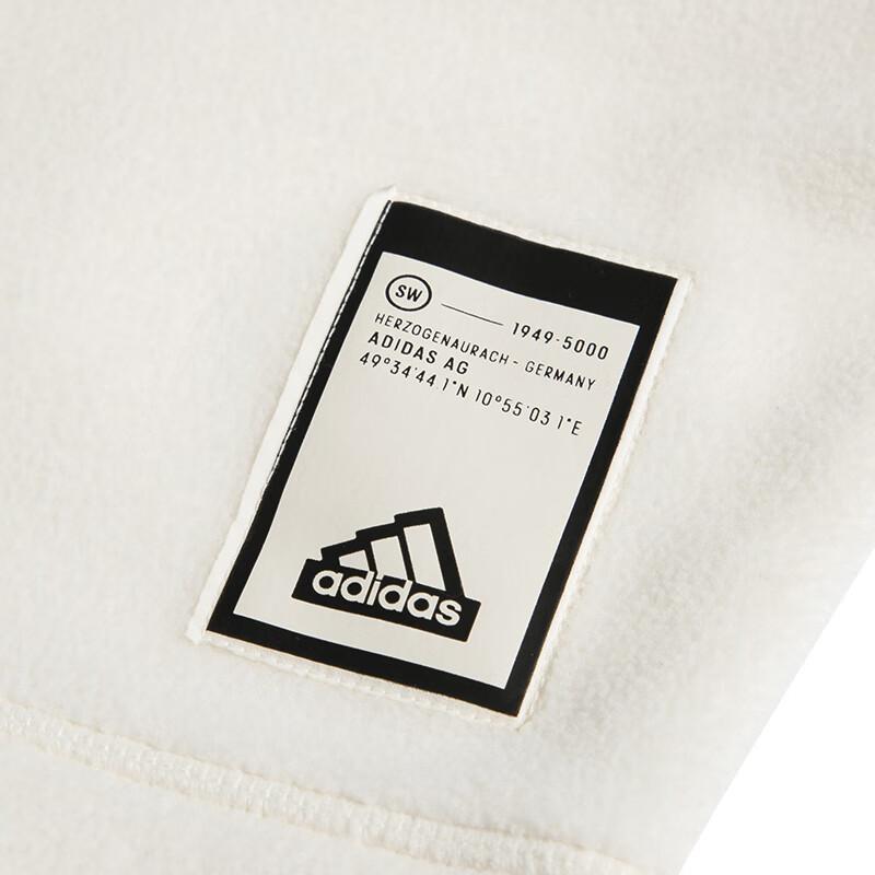 Adidas Solid Color Hooded Sports Fitness Casual Fleece Pullover Sweatshirt Women Tops White IP7043