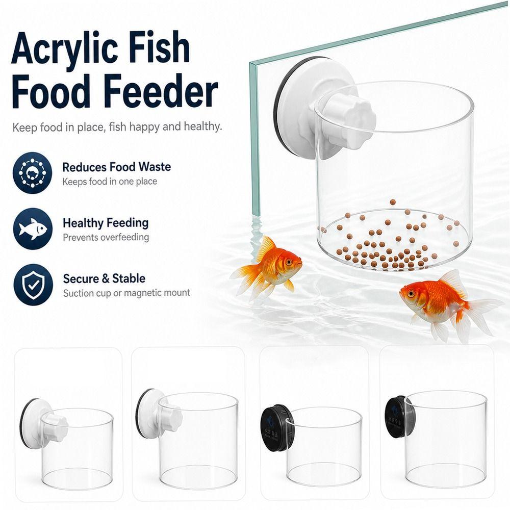 Acrylic Fish Tank Feeder Suction Cups Aquarium Food Ring New Aquarium Feeding Ring  Aquarium Use