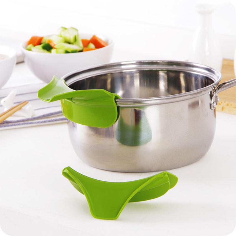 

Kitchen Gadgets Leak Soup Deflector Anti-spill Liquid Diversion Mouth Cook Parts зелений