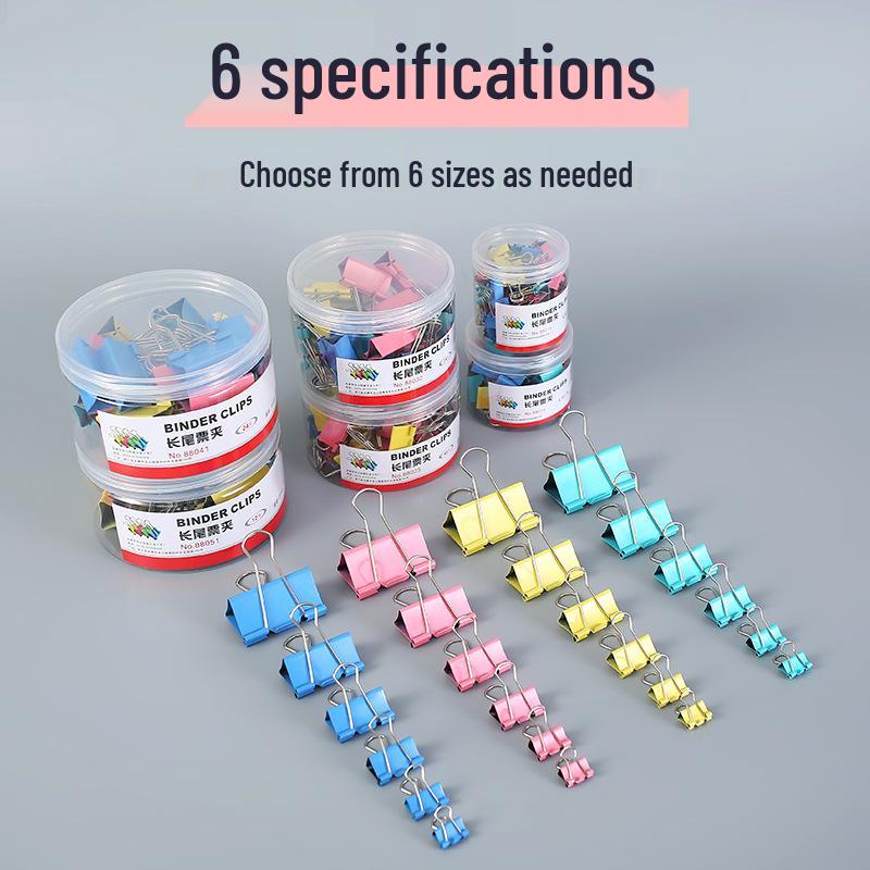 Super Large Colored Swallowtail Metal Clips - Long Tail Stationery for Office Use