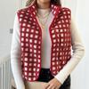 Dames Pluizig Geruite Vest Mouwloos Staande Kraag Ritssluiting Vest Jas Los Lente Herfst Warm Buitenkleding