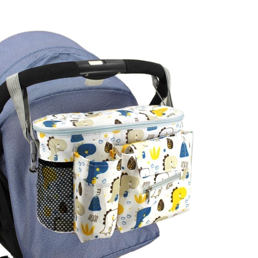 Large Capacity Cartoon Stroller Organizer Printed Hanging Carriage Bag Baby Stroller Bag  Travel