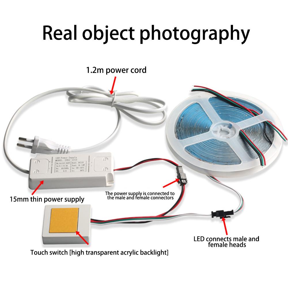 Mirror Lamp Touch Sensor Dimmer 5-24V LED Control Module Isolated Touch Switch for Bathroom Mirror Adjustable Brightness
