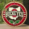 Ohio State Buckeyes Unfinished Wooden Wall Art, Rustic Round Metal Tin Sign For Home Bar Man Cave, DIY Sports Decor