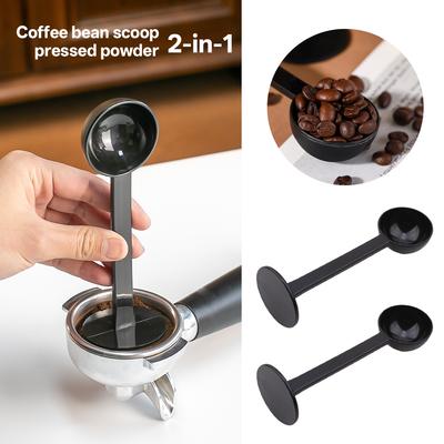 Kaffeelöffel Tamper Schaufel 2 in 1 für Kaffeepulver Kaffeegeschirr Messlöffel Tamper Löffel Kunststoff Küchenzubehör 1 Stück