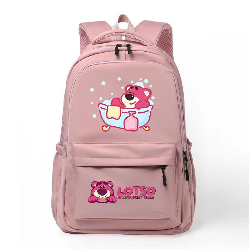 New LOSTO Strawberry Bear Printed Cartoon High-value Primary School Schoolbag Ultra-light Decompression Large Capacity
