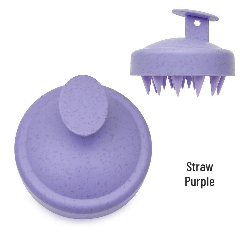 Wheat Straw Scalp Massager: Soft Rubber Shampoo Brush for Men & Women