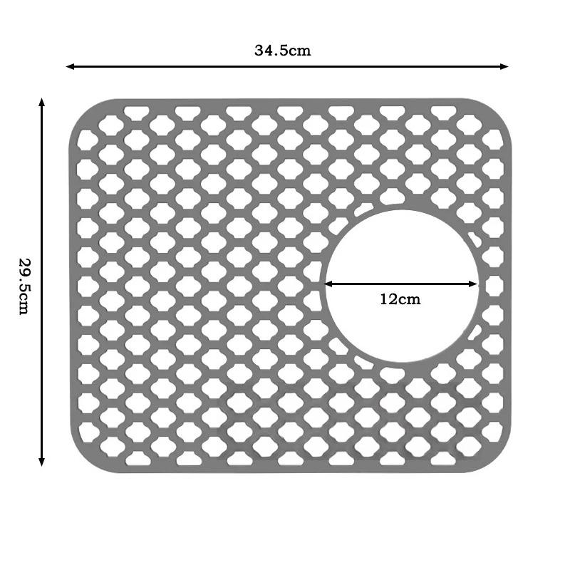 Silicone Sink Mat,Grey Kitchen Sink Mats Grid Accessory,Non-slip Sink Protector for Kitchen Bottom of Farmhouse Porcelain Sink