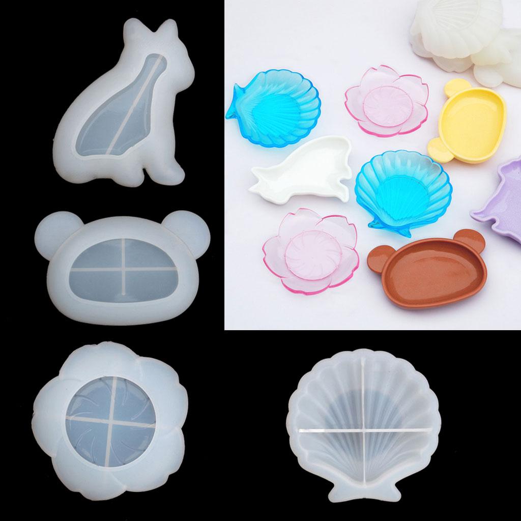 Bear Bulldog for Shell Flower Dish Mold Coaster Storage Box Mold for Making Coas