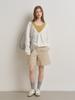 MOAT Deep V-Neck Sweatshirt (Sand Ivory)