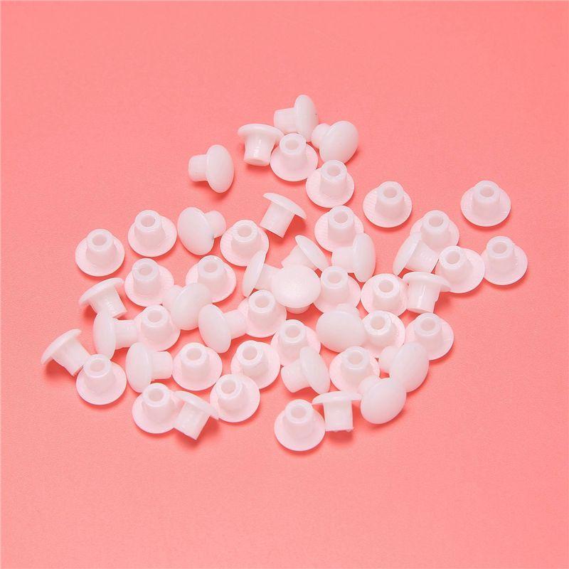 ABUL-Plastic Round Shaped Cover Screw Cap Lid White 250Pcs For 5Mm Dia Hole