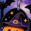 Halloween Theme Keychain Acrylic Ghost Pumpkin Keychain, Cartoon Car Key Pattern Ring Pendant, Decorative Charm Accessory for Handbags Backpacks