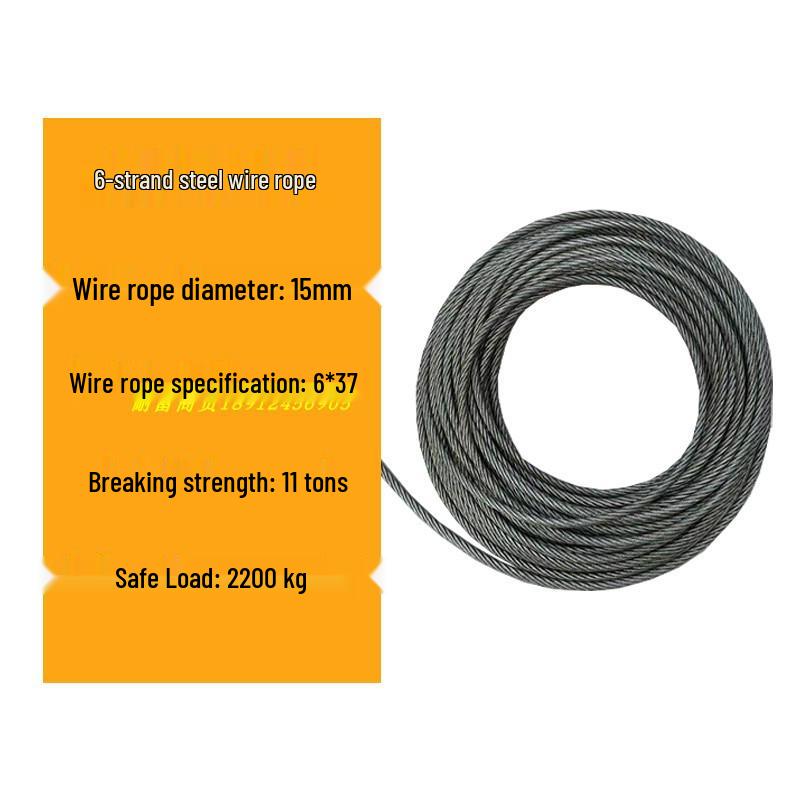 6-Strand Steel Wire Rope with Fiber Core for Electric Hoists and Tower Cranes