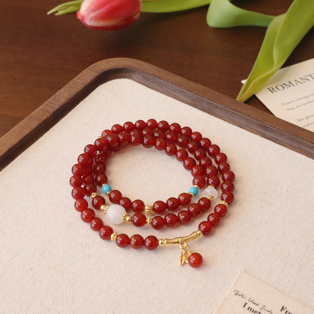 Natural Stone Beaded Bracelet Agate Bracelet.fashion Women Daily Jewelry Gift