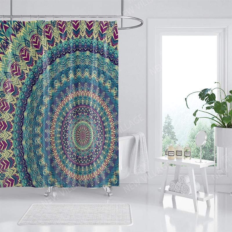 Vattentätt tygduschdraperi Badrumsdraperitillbehör Baddraperi 180x200cm 240*200cm bohemisk dekoration vintage mandala