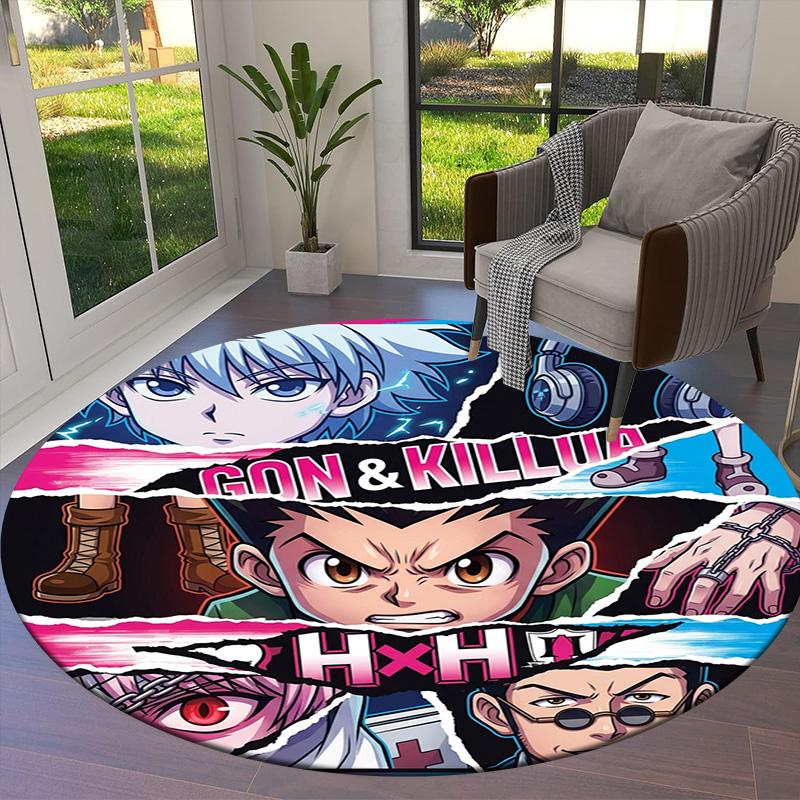 Hunter X Hunter Round Area Rug Carpet Rug For Living Room Bedroom Sofa Playroom Decor Nonslip Floor Mat