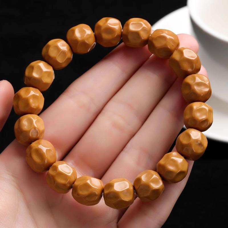 Heart-Shaped Peach Carved Walnut Buddhist Prayer Beads - Hand-Twisted Monkey Head Wenwan Bracelet for Men Monkey Head Small Twist 9mm