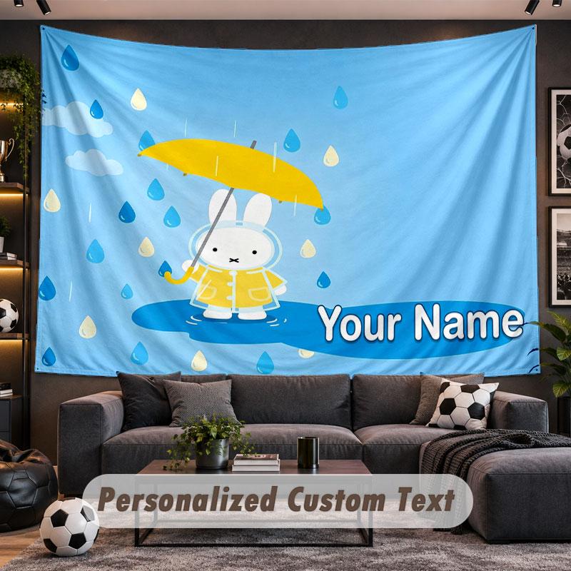 Wall Hanging Tapestry Custom NameMiffy Pattern Personalized Printed Fabric Wall Decor