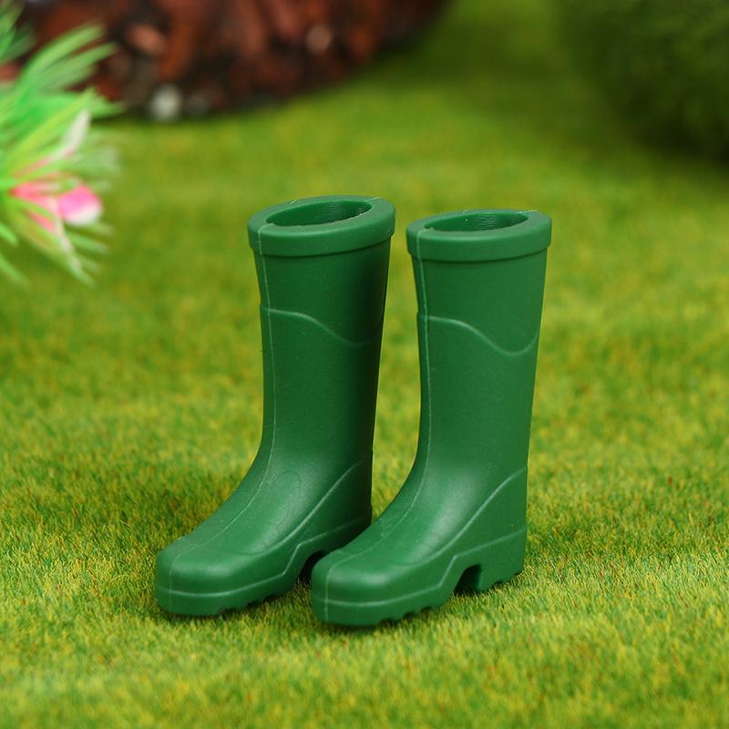 1:12 skala Puppenhaus Miniatur Gummi Regen Stiefel Dekoration Puppen Zubehör