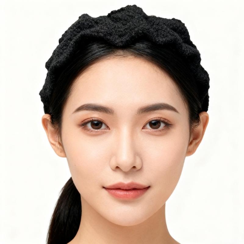 Strukturierte Kunststoff Kopfbedeckung Acryl Gestrickter Haarreif Merkmal Breite Kante Für Herbst Winter Mode Haarstyling