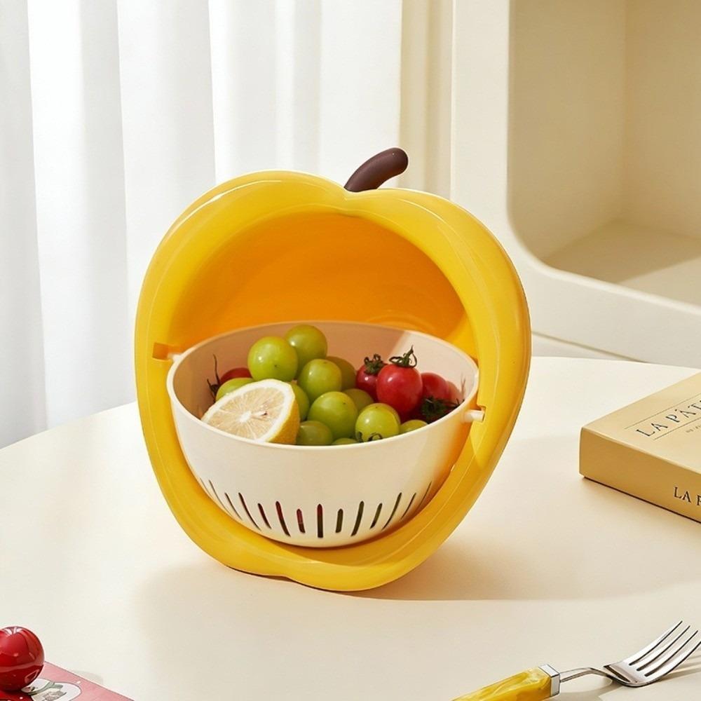 Quick Draining Kitchen Drain Basket Double Layer Strainer Basket New Fruit Washer Bowl  Kitchen Use