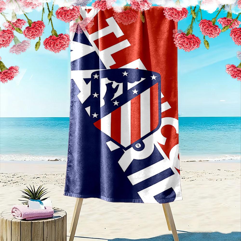 Atletico Madrid Team Logo Beach Towel Quick-drying for Travel Outdoor Sports Jogging Beach and Swimming
