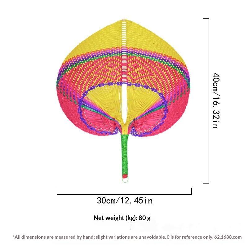 Bamboo Dandelion Hand Crank Fan Handcraft Fan Exquisite Pure Straw Creative Household Summer Portable Hand Crank Fan