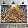 2D Rich Dinner Table Backdrop for Food Photography or Party Photoshoot