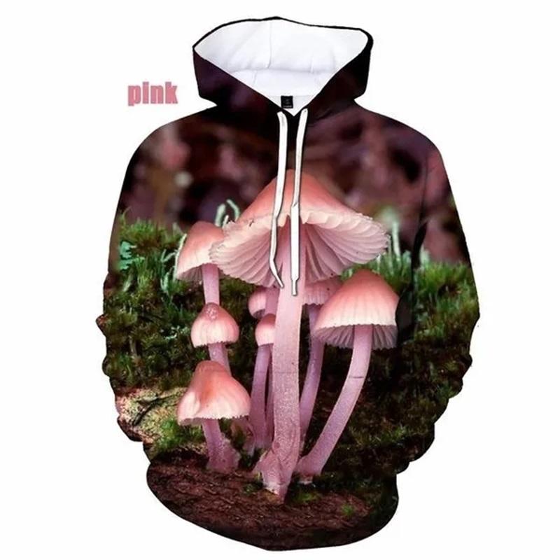 

3D-принт с изображением гриба, толстовка с капюшоном для женщин, свитшот, весна-осень, большой размер, толстовка с капюшоном, дизайнерская одежда для женщин 6XL