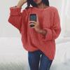 Accogliente Maglione Pullover Autunnale e Invernale a Manica Lunga con Scollo Rotondo in tinta unita