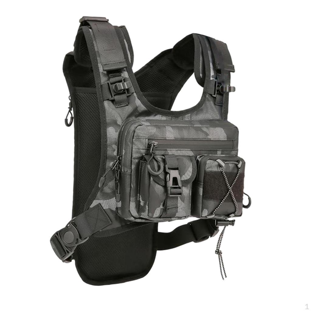 Chest Rig Bag Pack Outdoor Training Zipper Multifunction Vest Harness Pouch for Running