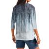 Women's T Shirt Tee Print Button 3/4 Sleeve Tunic Daily Weekend Fashion Basic V- Neck Regular Top