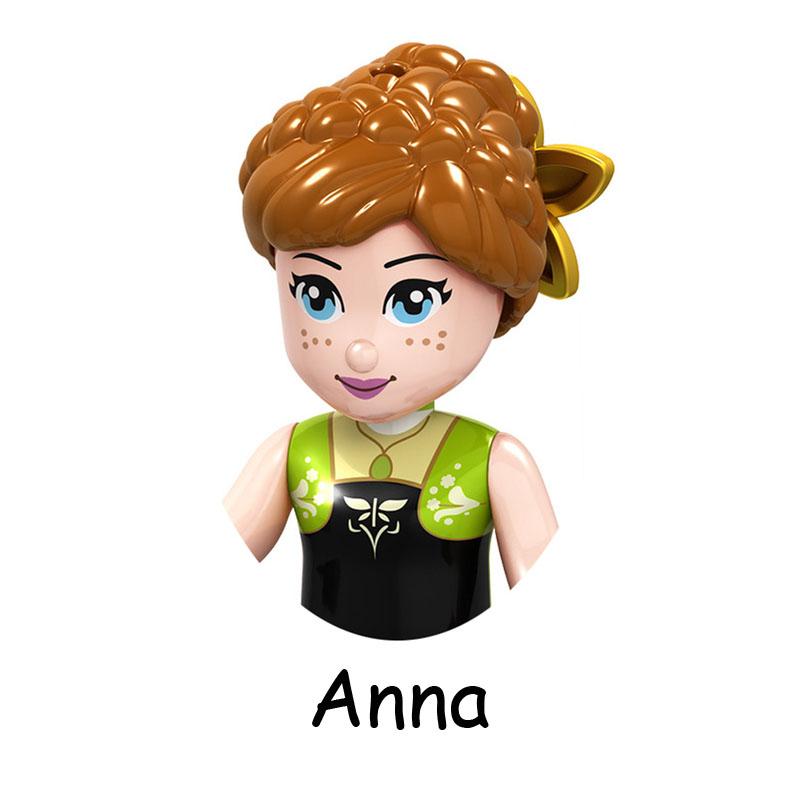 Non-Toxic Fairy Tale Princess Children Belle Beast Cinderalla Anna Olivia Model Figure Blocks Construction Building Bricks Toys For Children