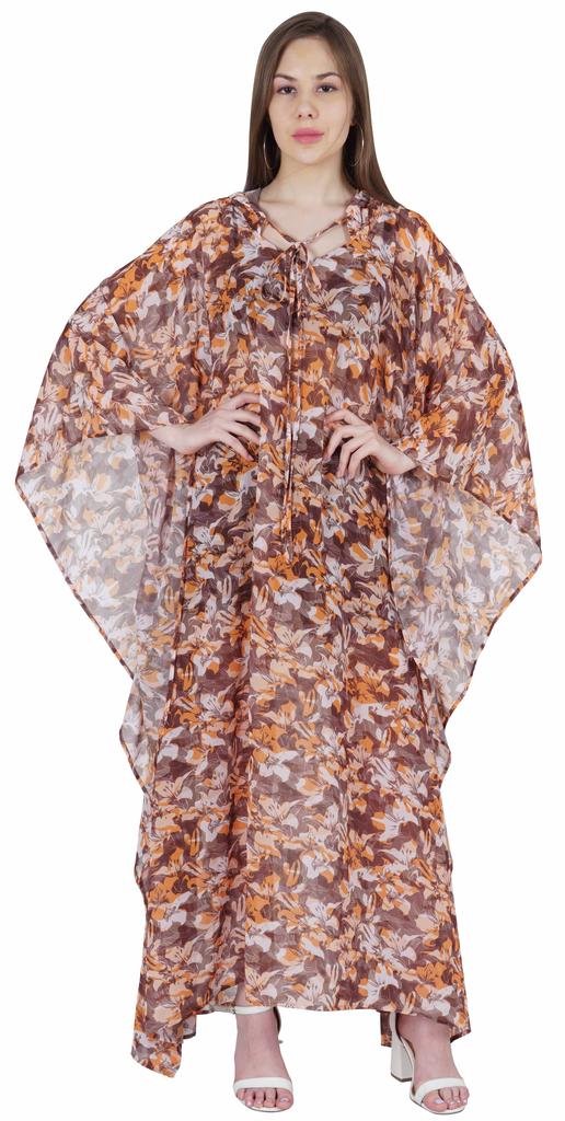 Moomaya Hooded Caftan For Women's Long Printed Bikini Cover Up Summer Turkish