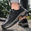 Módní Outdoorové Kempingové Turistické Boty Pánské Kožené Šněrovací Ploché Horolezecké Boty s Tlustou Podrážkou Cestovní Chůze Pánské Boty Velká Velikost 40-50